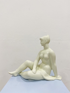 Hollóházi retro porcelán női akt szobor