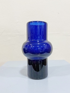 Királykék skandináv fújt, design üveg váza