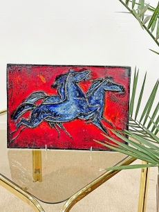 Lenyűgöző modernista lovas samot falikép - Karlsruhe