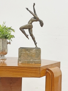 Lux Elek - Art deco táncoló női akt bronz szobor