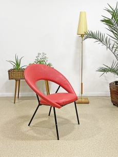 Piros vinyl design kagyló fotel