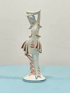 Art deco táncoló nő - Sitzendorf porcelán, 1930