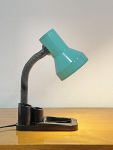 Retro zöld íróasztali lámpa tolltartóval