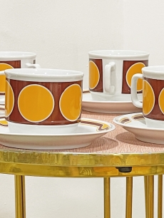 Zsolnay retro porcelán teáscsésze készlet